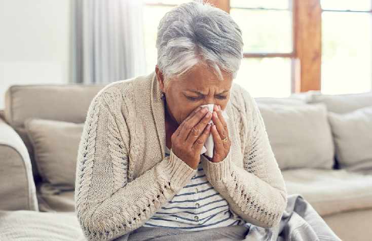 Senior Woman With Colds