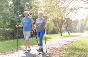 seniors walking on trail